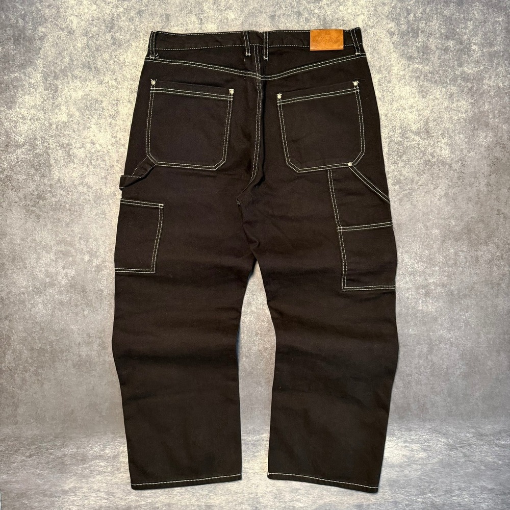 PacSun x Ford Motor Company Mens Black Double Knee Carpenter Pants Stars Size 34 - Picture 2 of 8
